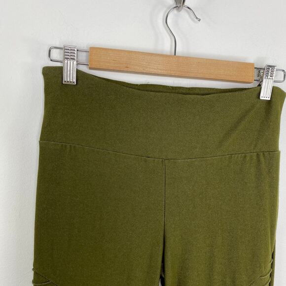 Entro Olive Green Pull On Moto Style Stretch Leggings Women's Size Medium M - Picture 5 of 8